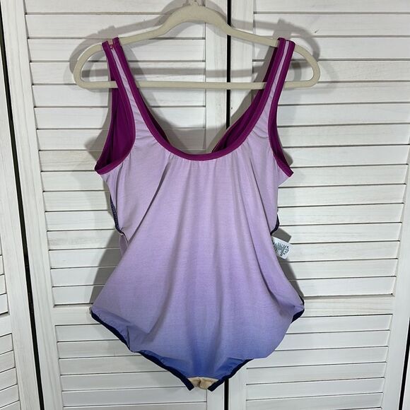 Lands End Slendersuit Size 18DD 18W Ombre NWOT - Picture 11 of 14